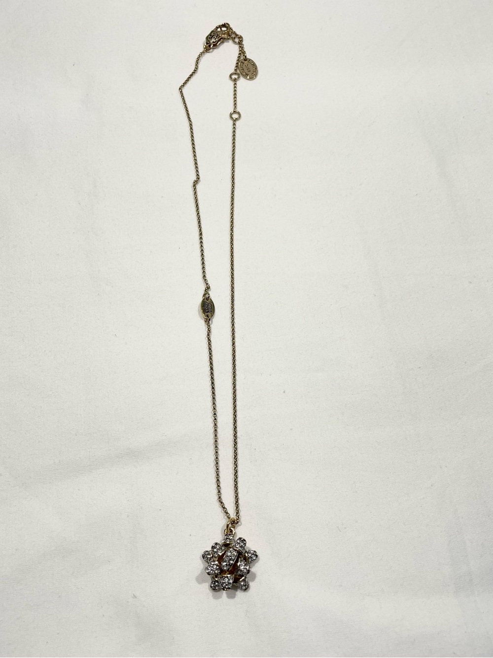 2010 Limited Edition Juicy Couture Gold and Grey Bow Necklace